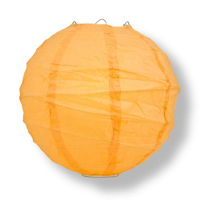 12 PACK | 12"  Papaya Crisscross Ribbing, Hanging Paper Lantern Combo Set - Luna Bazaar | Boho & Vintage Style Decor