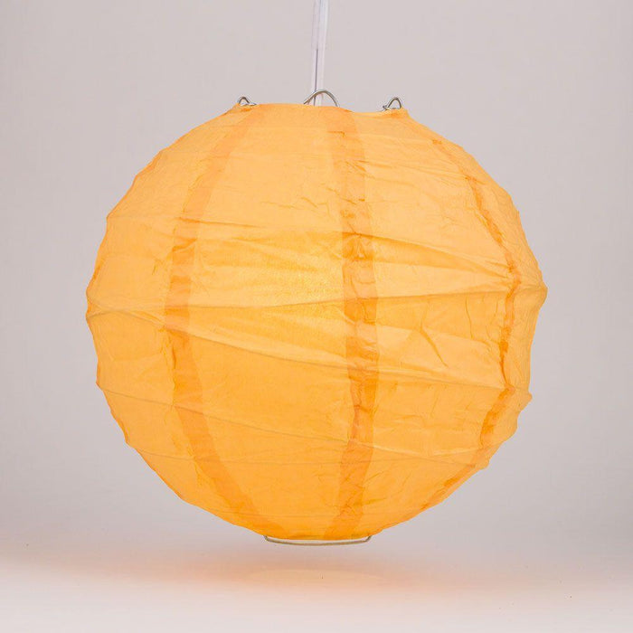 12 PACK | 12"  Papaya Crisscross Ribbing, Hanging Paper Lantern Combo Set - Luna Bazaar | Boho & Vintage Style Decor