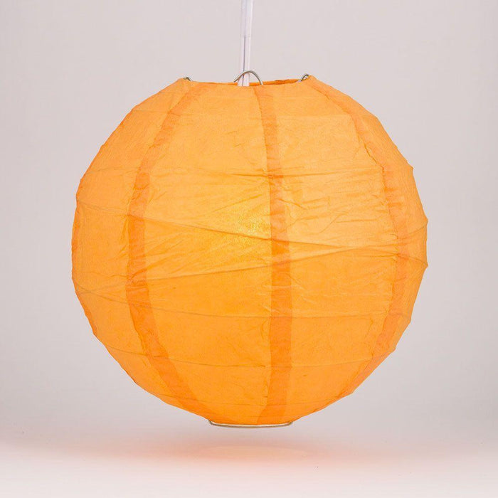 12 PACK | 12"  Orange Crisscross Ribbing, Hanging Paper Lantern Combo Set - Luna Bazaar | Boho & Vintage Style Decor