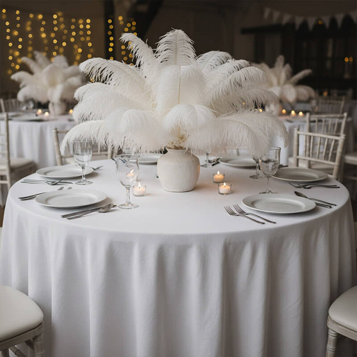 24"-26" Length White Natural Ostrich Feathers Centerpiece Filler-ubackdrop