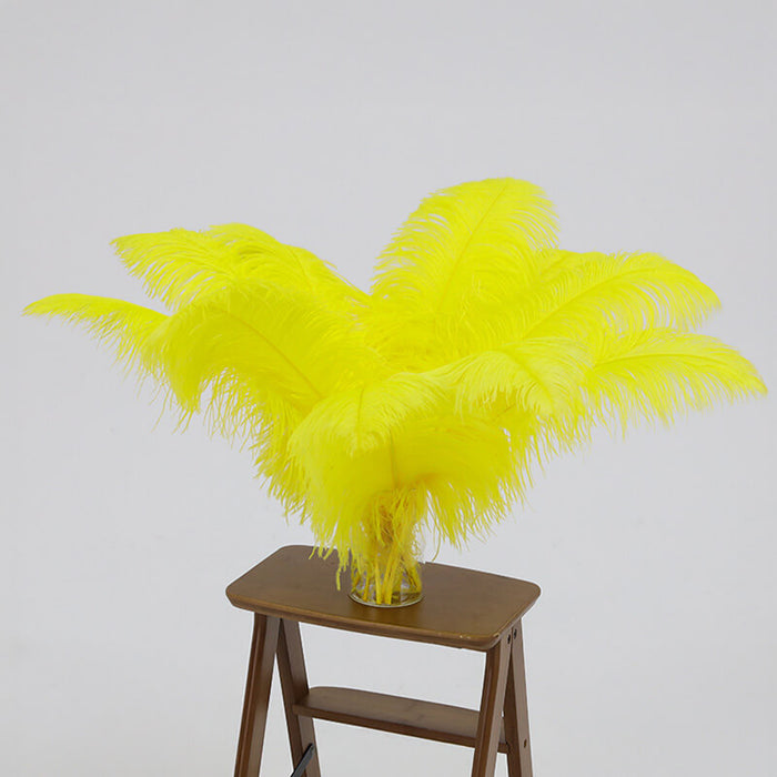 24"-26" Length Yellow Natural Ostrich Feathers Centerpiece Filler-ubackdrop