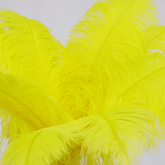 24"-26" Length Yellow Natural Ostrich Feathers Centerpiece Filler-ubackdrop