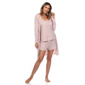 3 Piece Striped Pajama and Robe Set