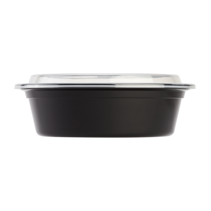 32oz Large Meal Prep Containers - - 32 oz Microwavable Round Food Containers & Lids - Black - 150 ct-To-Go Packaging-Karat-Restaurant Supply Drop
