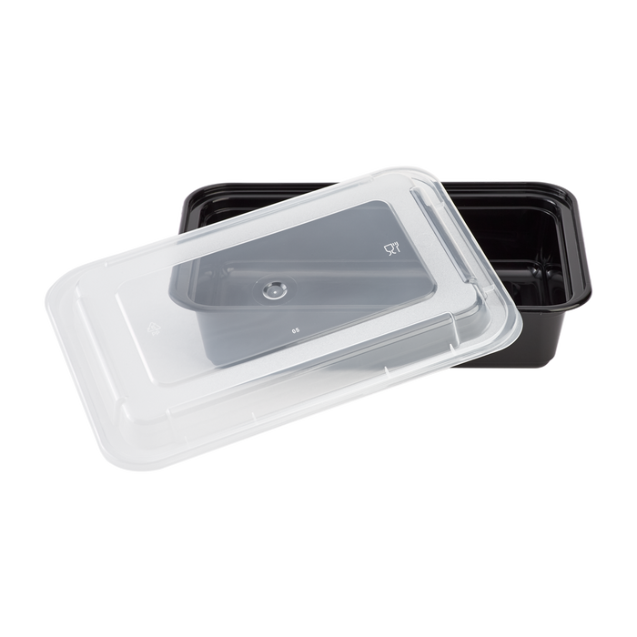38oz Meal Prep Containers ~ Microwavable Rectangular Food Containers & Lids - Black - 150 ct-To-Go Packaging-Karat-Restaurant Supply Drop