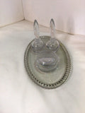 4 Piece Set Clear Glass Vanity Set