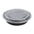 48oz Meal Prep Containers | 48 oz Extra Large Microwavable Round Food Containers with Lids - Black - 150 ct-To-Go Packaging-Karat-Restaurant Supply Drop