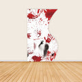 4x7ft Half Vase Backdrop Metal Frame Stand With Red Fingerprint Cover-ubackdrop