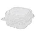 6'' x 6'' Hinged Containers - Small Clamshell Takeout Boxes - Karat PET Plastic - 500 ct-To-Go Packaging-Karat-Restaurant Supply Drop
