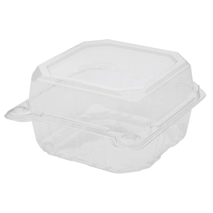 6'' x 6'' Hinged Containers - Small Clamshell Takeout Boxes - Karat PET Plastic - 500 ct-To-Go Packaging-Karat-Restaurant Supply Drop