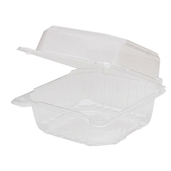 6'' x 6'' Hinged Containers - Small Clamshell Takeout Boxes - Karat PET Plastic - 500 ct-To-Go Packaging-Karat-Restaurant Supply Drop