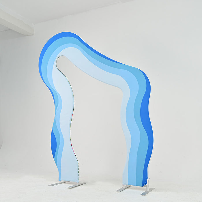 6x7ft Chiara Wave Curved Arch Frame Irregular Backdrop Stand for Event-ubackdrop