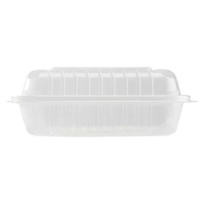 8''x8'' Hinged Containers - Large Clamshell Take Out Boxes - Karat PP Plastic - 250 count-Karat