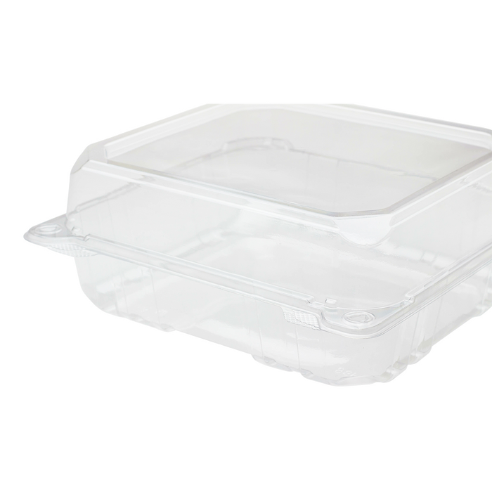 8''x8'' Hinged Containers - Large Clamshell Takeout Boxes - Karat PET Plastic - 250 count-To-Go Packaging-Karat-Restaurant Supply Drop