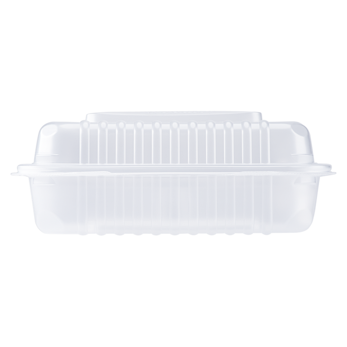 9''x9'' Hinged 3 Compartment Take out Boxes- Extra Large Clamshell Containers 3C - Karat PP Plastic - 200 ct-Karat