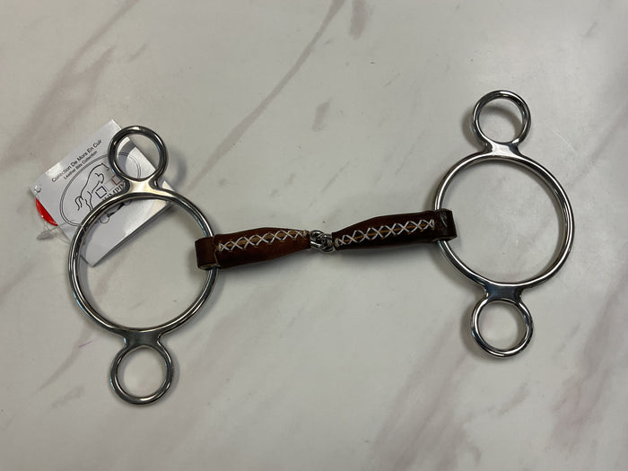 Jump'In Leather Covered Single Jointed 3 Ring Bit