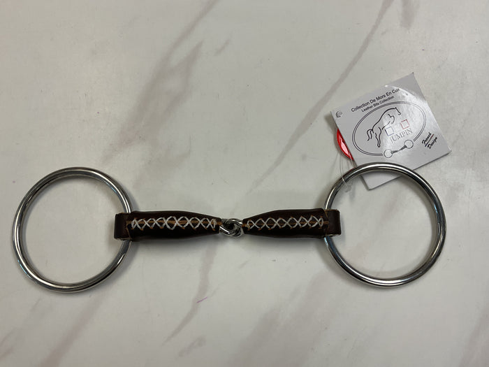 Jump'In Leather Covered Single Jointed Loose Ring Bit