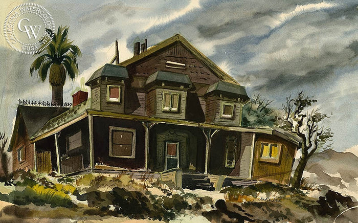 Abandoned, watercolor painting by Jake Lee (American art). Original painting and fine art giclée reproduction by California Watercolor for wall decor.