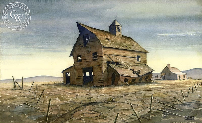 Abandoned, watercolor painting by Alfred Owles (American art). Original painting and fine art giclée reproduction by California Watercolor for wall decor.
