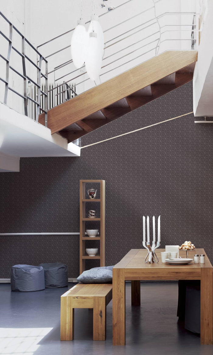 Abstract Allure - Geometric Metallic Wallpaper - Brown