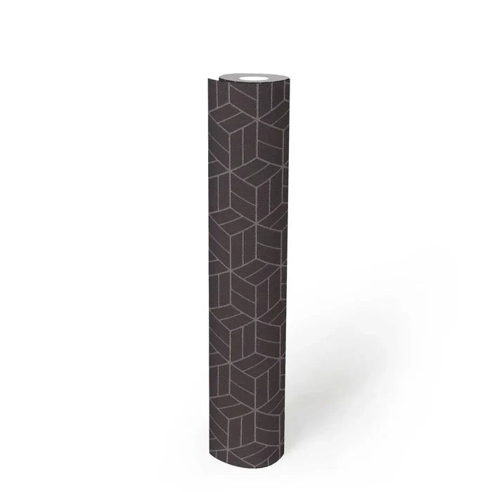 Abstract Allure - Geometric Metallic Wallpaper - Brown