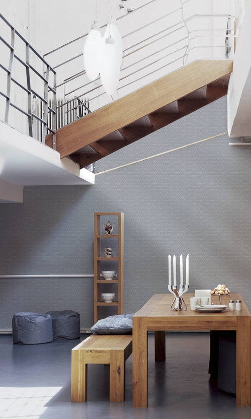 Abstract Allure - Geometric Metallic Wallpaper - Grey