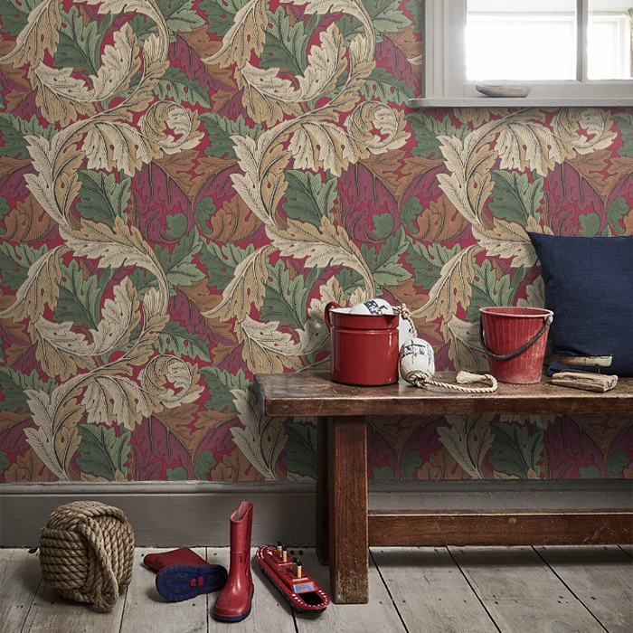 Acanthus by Morris Wallpaper - Madder/Thyme