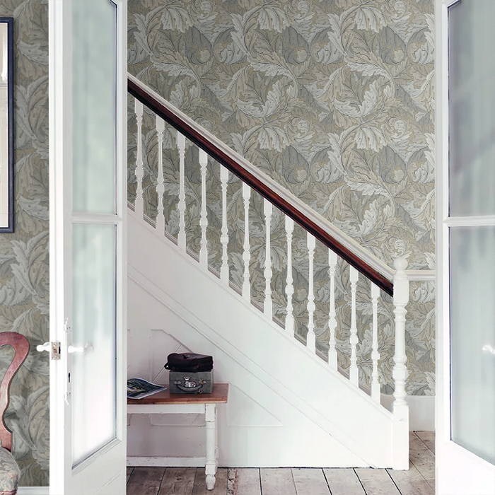 Acanthus by Morris Wallpaper - Manilla/Stone