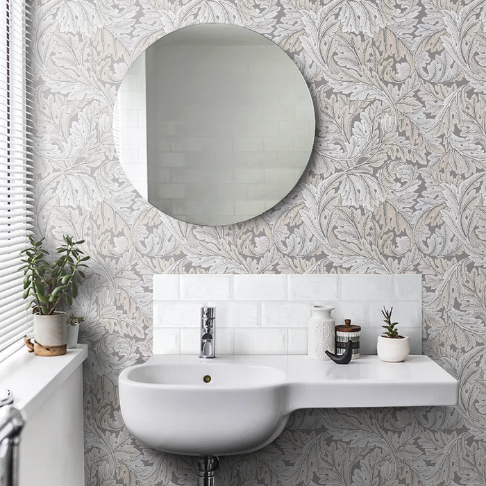 Acanthus by Morris Wallpaper - Slate/Pewter