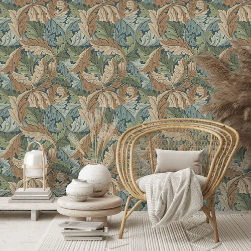 Acanthus by Morris Wallpaper - Slate/Thyme