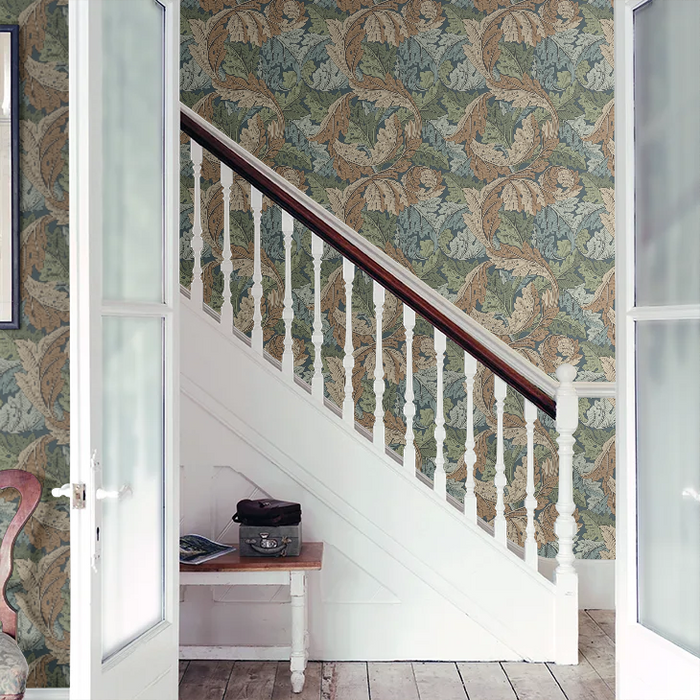 Acanthus by Morris Wallpaper - Slate/Thyme