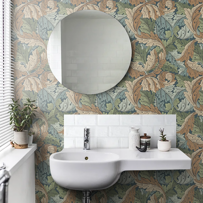 Acanthus by Morris Wallpaper - Slate/Thyme