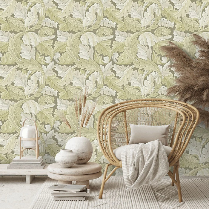 Acanthus by Morris Wallpaper - Stone
