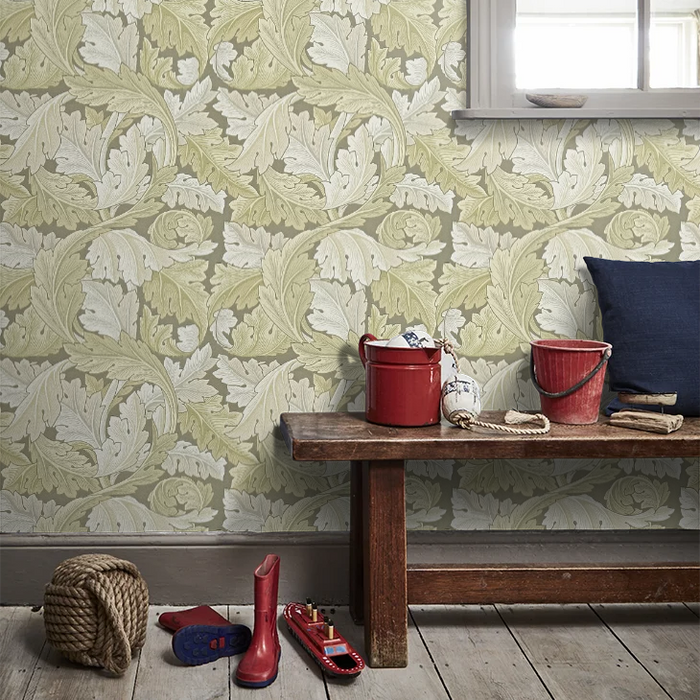 Acanthus by Morris Wallpaper - Stone