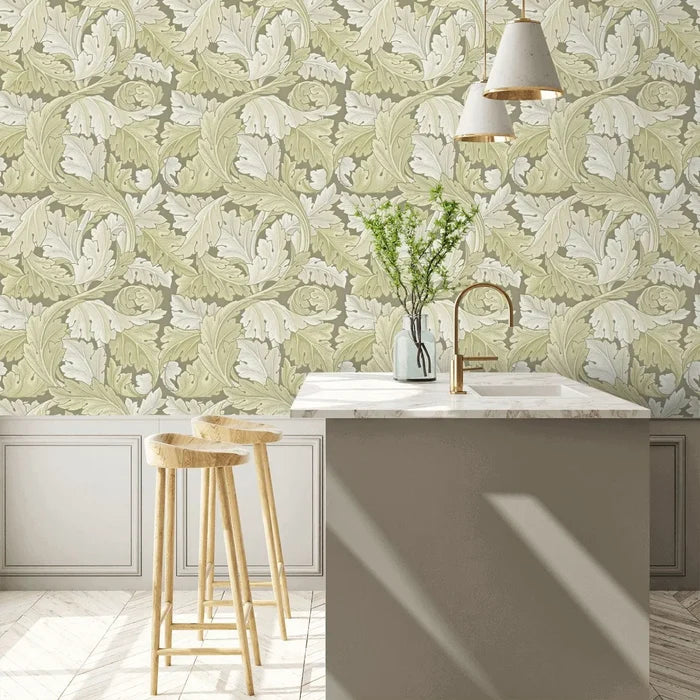 Acanthus by Morris Wallpaper - Stone