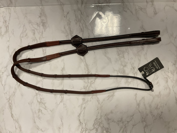 AJR 5/8" Rubber Reins with Leather Grips