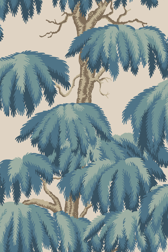 Alba wallpaper in Teal, flat pattern