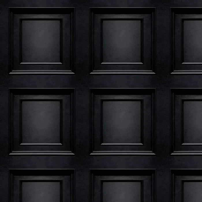 Amara Wood Panel Vinyl Wallpaper - Black