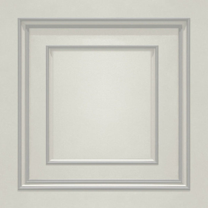 Amara Wood Panel Vinyl Wallpaper - Off White/Silver