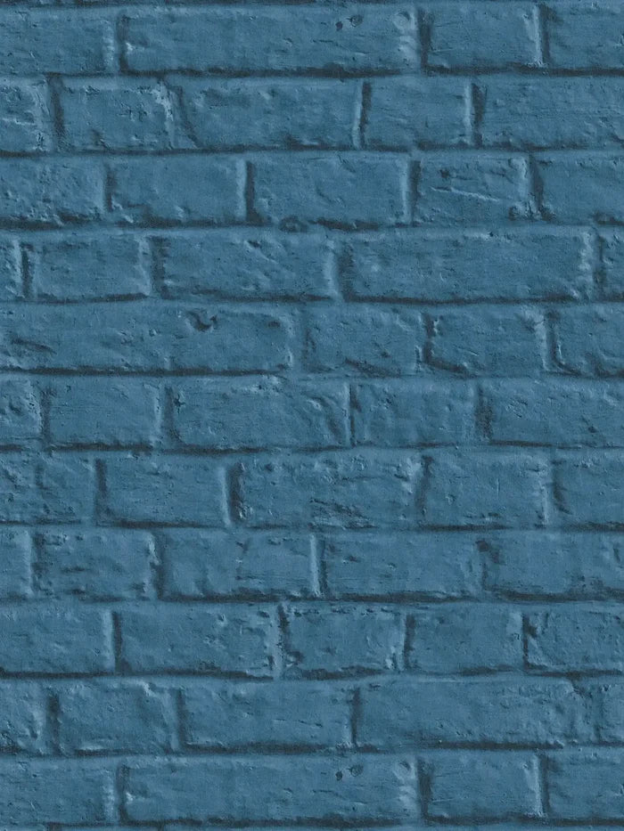 Amsterdam Vintage Brick Wallpaper - Blue - Discontinuing