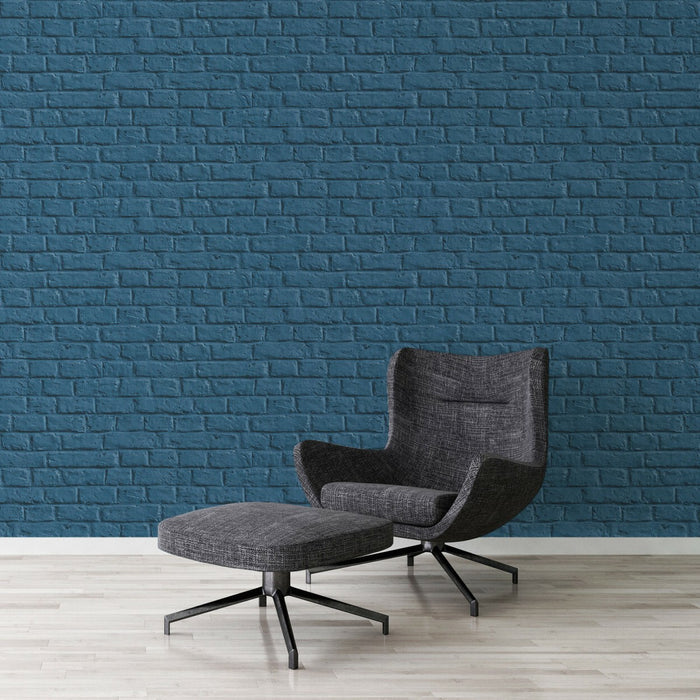Amsterdam Vintage Brick Wallpaper - Blue - Discontinuing