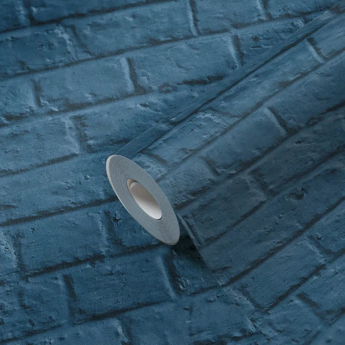 Amsterdam Vintage Brick Wallpaper - Blue - Discontinuing