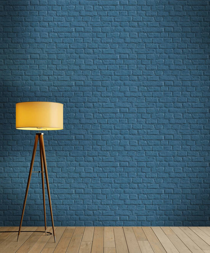 Amsterdam Vintage Brick Wallpaper - Blue - Discontinuing