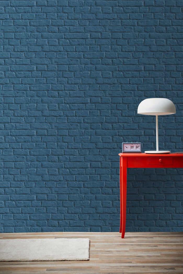 Amsterdam Vintage Brick Wallpaper - Blue - Discontinuing