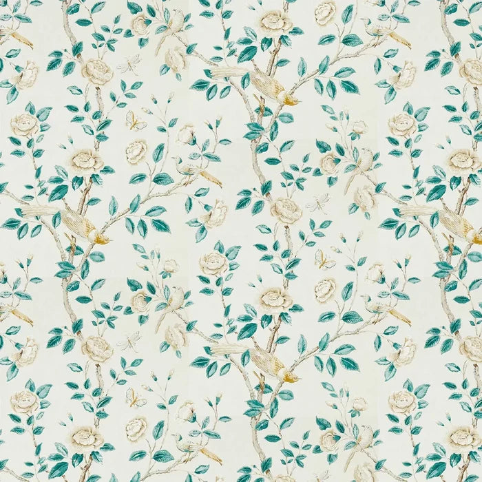 Andhara Wallpaper - Teal and Cream