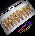 Angelina Handmade Custom Press-On Long Nail Design #095 - Royal Crown