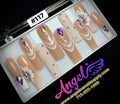 Angelina Handmade Custom Press-On Long Nail Design #117 - Wedding Day Dreams
