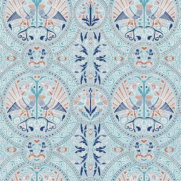 Arabian Birds Florence Broadhurst Wallpaper - Azure