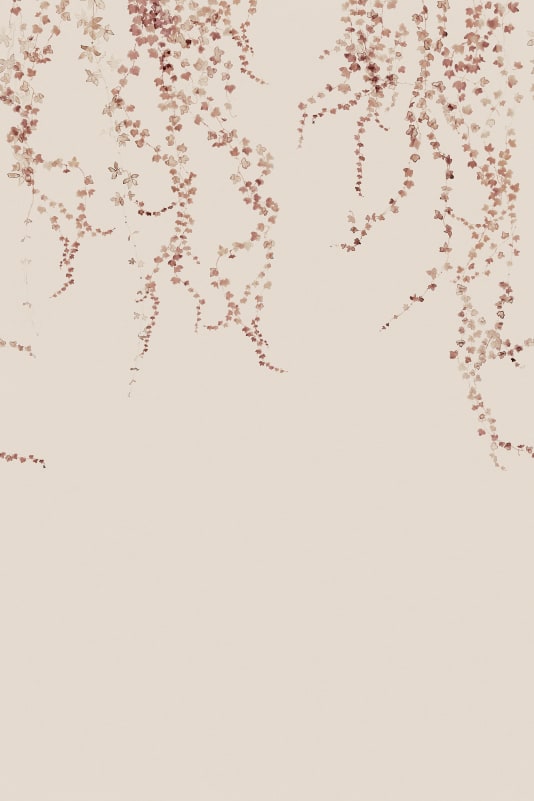 Aralia - Sandberg -  Custom Sized Wallpaper Mural (per m2) -Burgundy