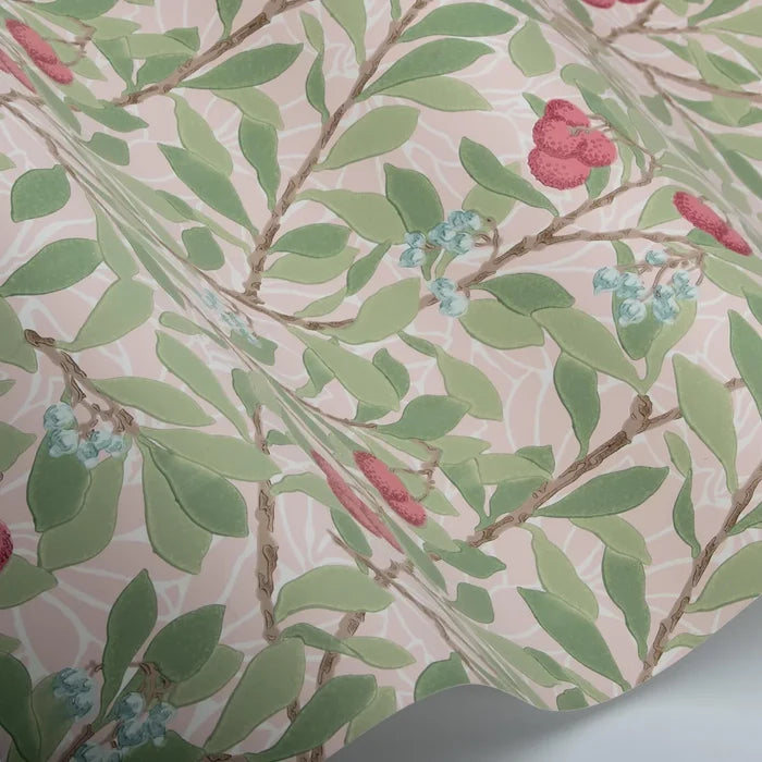 Arbutus by Morris Wallpaper - Cochineal Pink